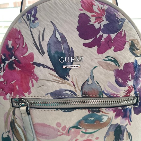 New Guess Pink Floral Mini Backpack - Picture 2 of 11